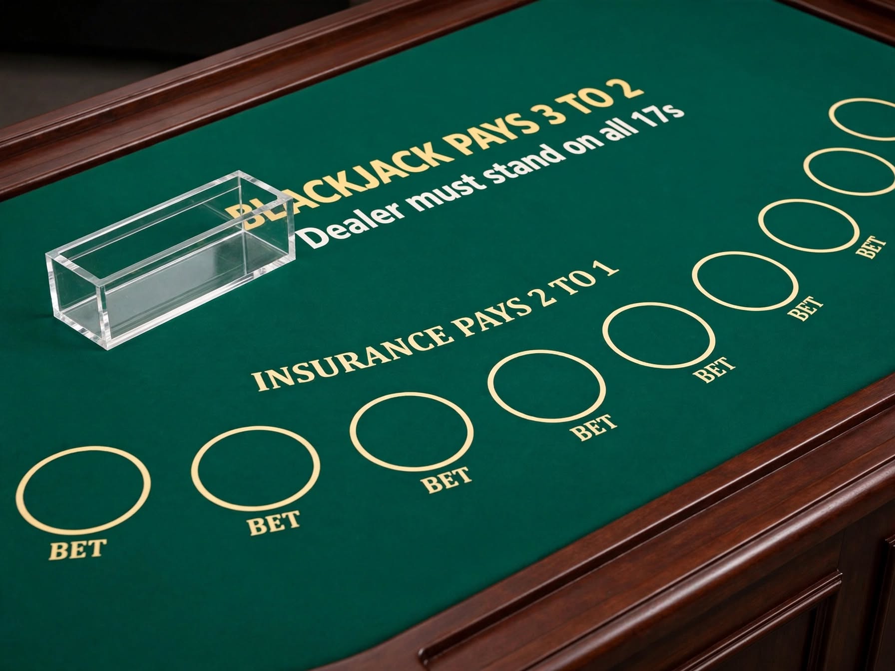 Casino poker room tables with chips and dealer dealing cards